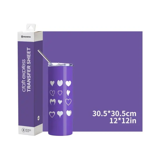 Craft Express 8 Pack 12" x 12" Solid Color Assorted Sublimation Transfer Sheets Purple Transfer {1}