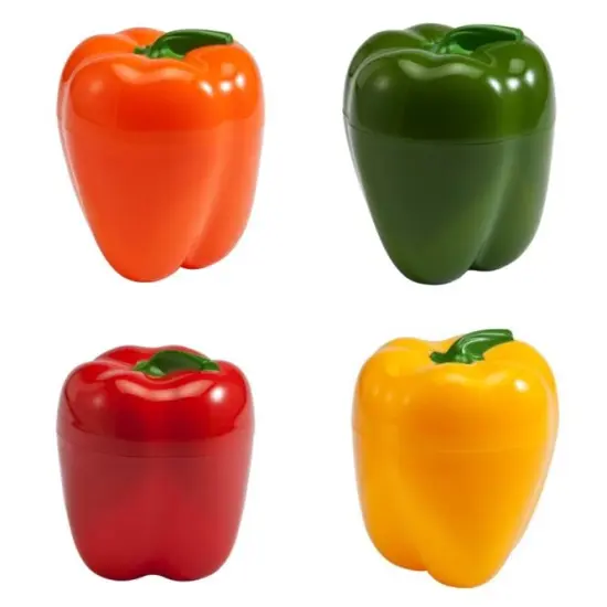 Hutzler Pepper Saver Keeper Storage Container - Keeps Fresh Longer Orange {2}