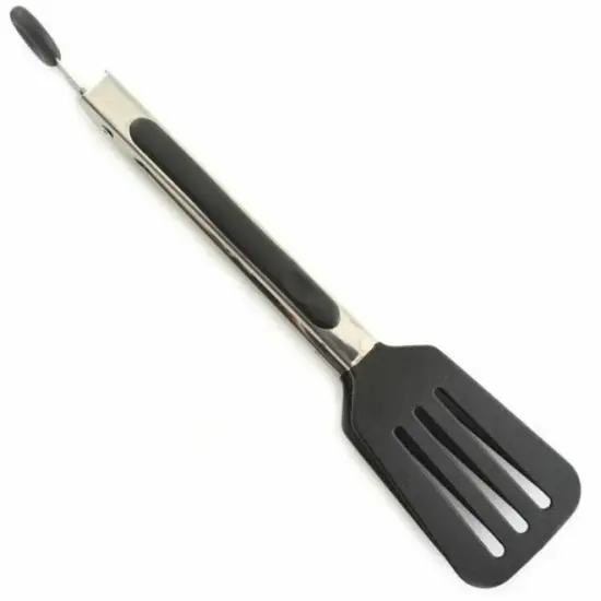 Norpro 8" Stainless Steel Mini Slotted Spatula Locking Serving Tongs {3}