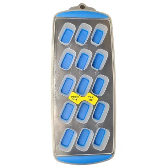 Handy Housewares 15 Rectangle Cube Flexible Silicone Bottom Push-Out Ice Cube Tray Purple {2}