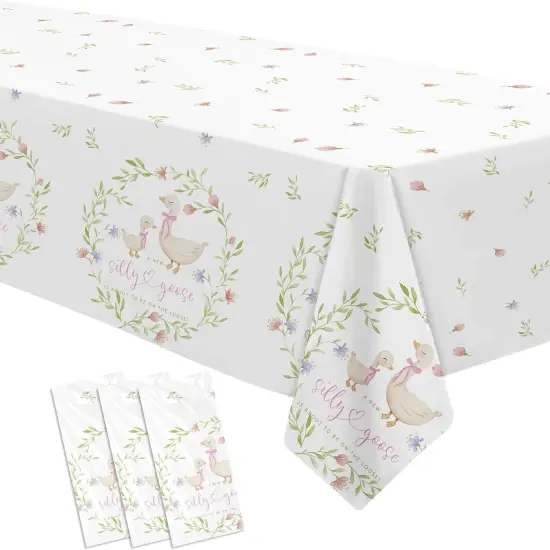 Pink Silly Goose Baby Shower Decorations Tablecloth {1}