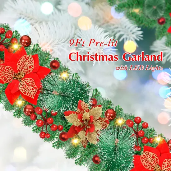 Pre-lit Artificial Christmas Garland {2}