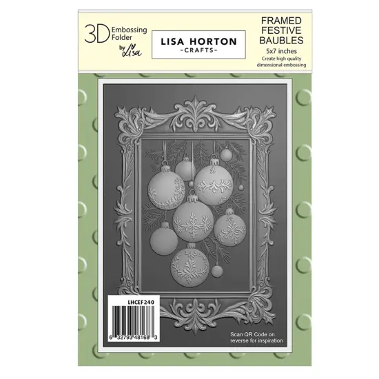 Lisa Horton Crafts Embossing Folder 5"X7"-Framed Festive Baubles {1}