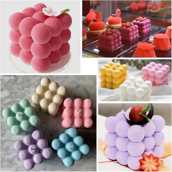 3D Bubble Candle Molds - 6 Cavity Bubble Cube Silicone Mold {5}