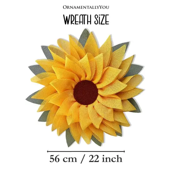 Charming Burlap Sunflower 22" Wreath, Vintage Front Door Decor with Rustic Farmhouse Style {3}