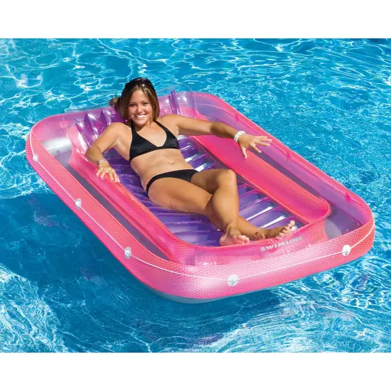 Swim Central Inflatable Tub Pool Swimming Pool Raft Lounger - 71" - Pink and Purple {6}