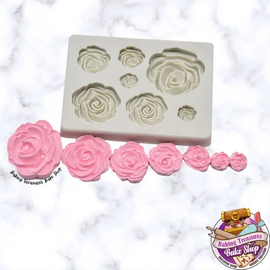 Rose Flower Silicone Mold 7 Cavity {3}