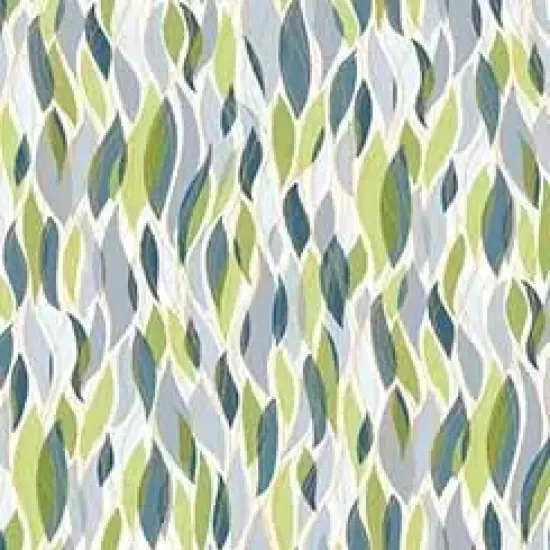 Grey And Green Wavy Geo Jubilee 44"/45" Fabric Per Yard {1}