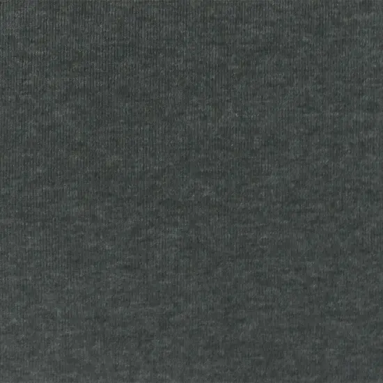 Heather Dark Gray Organic Cotton Poly Stretch Spandex Rib Knit Fabric By the Yard {4}