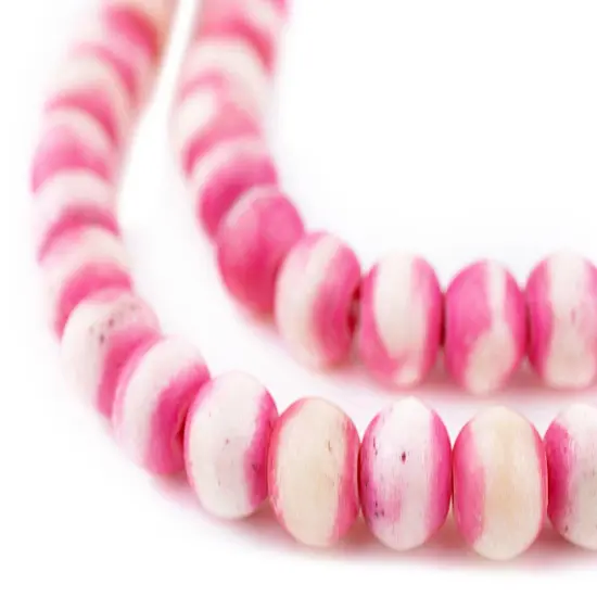 The Bead Chest Pink Rustic Bone Mala Beads (10mm) {1}