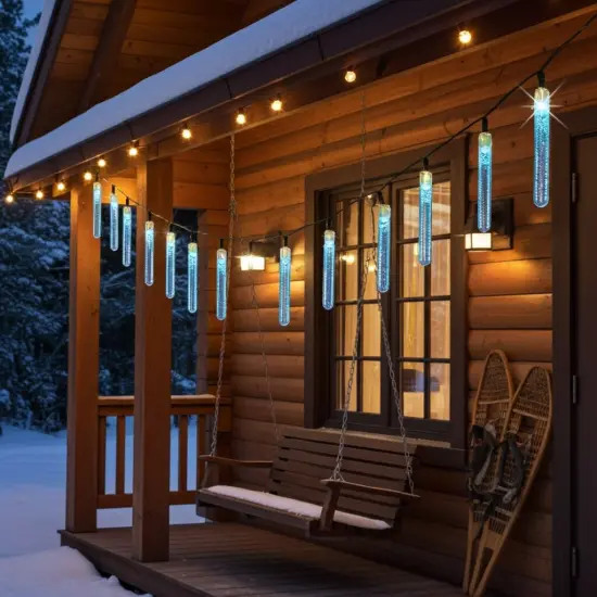 Collections Etc Solar Powered 50 Faux Bubble Multicolor String Lights {2}