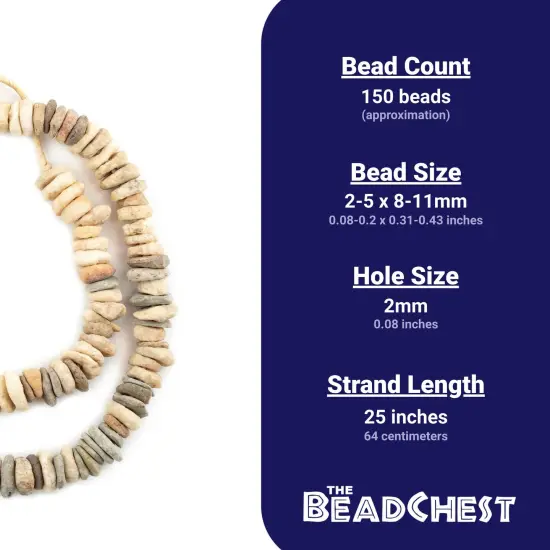 The Bead Chest Ancient Quartz Mali Stone Disk Beads 8-11mm African Brown Large Hole 25 Inch Strand Handmade {5}