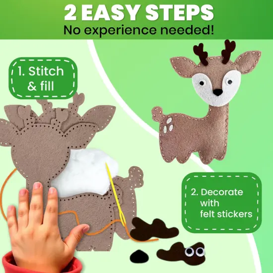 Craft Kits for Kids - 12 Forest Animals Sewing Kit Basic {4}