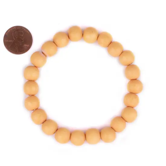 The Bead Chest Wood Stretch Bracelet, Yellow - Stackable Beaded Jewelry, Unisex for Men & Women {2}