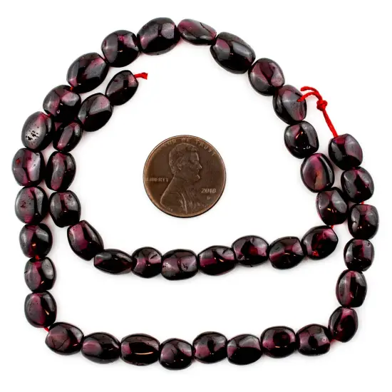 The Bead Chest Oval Nugget Garnet Beads (8mm) {2}