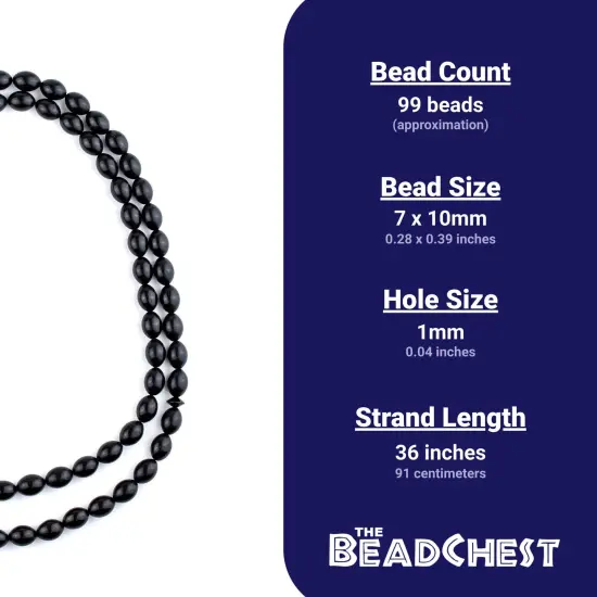 The Bead Chest Black Oval Wooden Arabian Prayer Beads 7x10mm Middle East 36 Inch Strand {5}