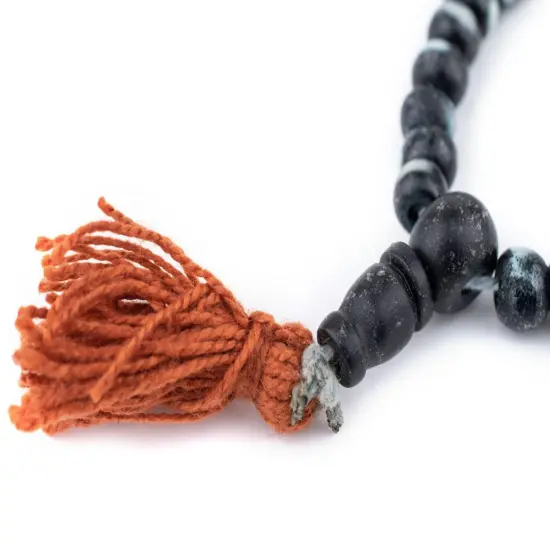 The Bead Chest Black Rustic Bone Mala Beads (6mm) {4}