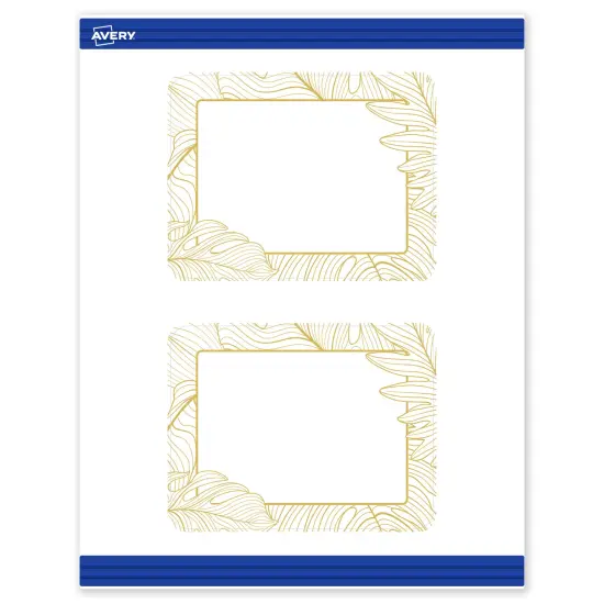Avery Printable Rounded Corner Postcards with Sure Feed Technology, Pre-Printed Gold Florals, Matte White, 4.25" x 5.5", Laser & Inkjet Compatible, 20 Total {1}