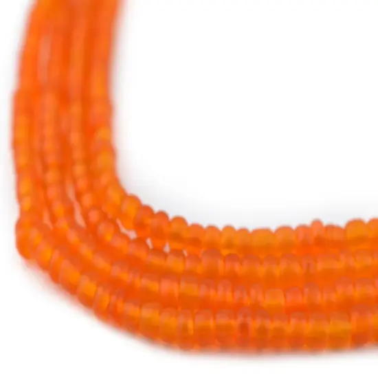 The Bead Chest Translucent Orange Matte Glass Seed Beads (3mm) - 24 inch Strand of Quality Glass Beads {1}