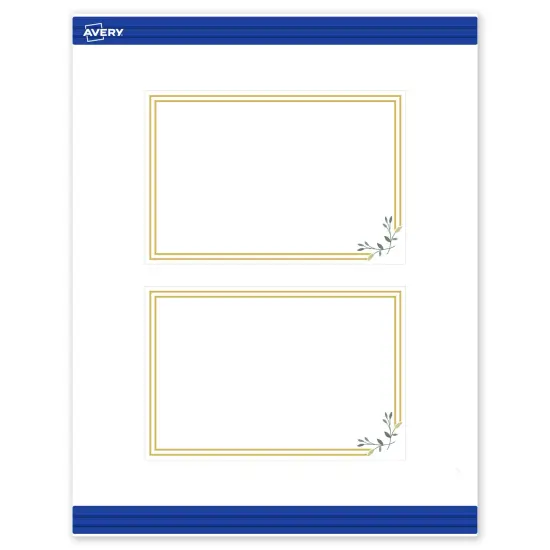 Avery Printable Rectangle Postcards, Gold Double Border with Florals, 4" x 6", Matte White Rectangle Postcards, Laser/Inkjet, 20ct, Great for Postcards {1}