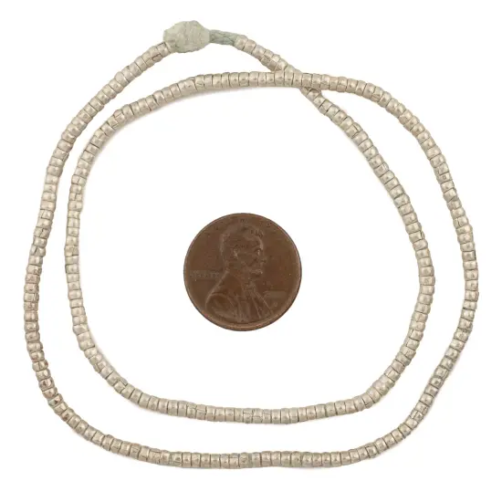 The Bead Chest White Metal Heishi Ethiopian Beads (Set of 2) {2}