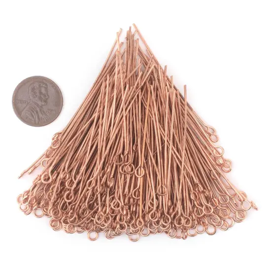 The Bead Chest Copper 21 Gauge 2 Inch Eye Pins (Approx 100 pieces) {2}