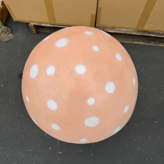 Small Pastel Peach Round Mushroom Statue {6}