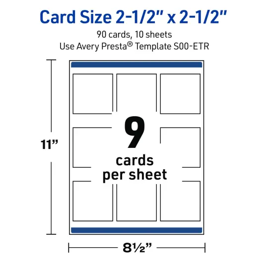 Avery Printable Square Business Cards with Sure Feed Technology, Pre-Printed Black Border with Gold Pattern, Matte White, 2.5" x 2.5", Laser & Inkjet Compatible, 90 Total {5}