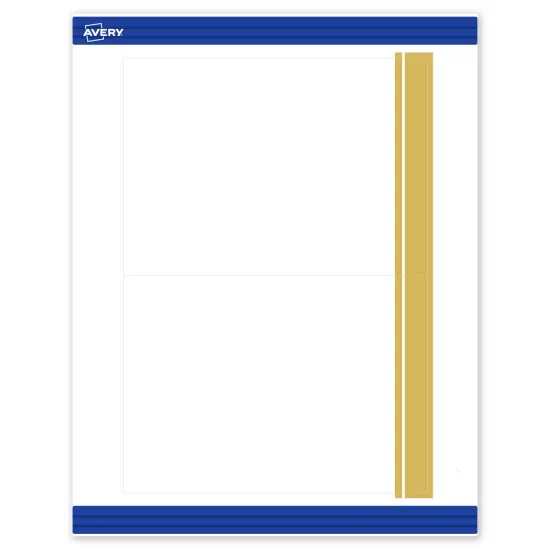 Avery Printable Rectangle Invitation Cards, Gold Double-Dipped Edge, 5" x 7", Matte White Rectangle Invitation Cards, Laser/Inkjet, 20ct, Great for Invitation Cards {1}