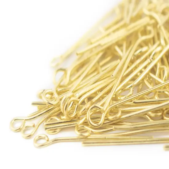 The Bead Chest Gold 21 Gauge 1 Inch Eye Pins (Approx 100 pieces) {1}