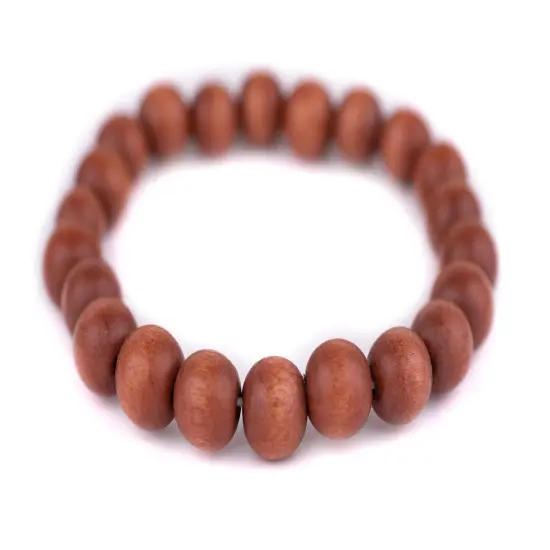 The Bead Chest Wood Stretch Bracelet, Light Brown - Stackable Beaded Jewelry, Unisex for Men & Women {1}
