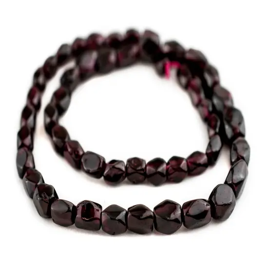 The Bead Chest Faceted Rectangle Garnet Beads (6mm) {3}