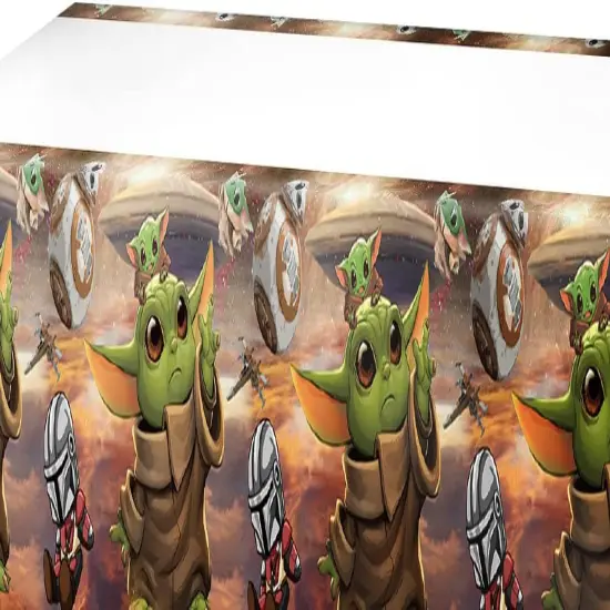 2pcs Baby Yoda Tablecloth Disposable Tablecover {2}