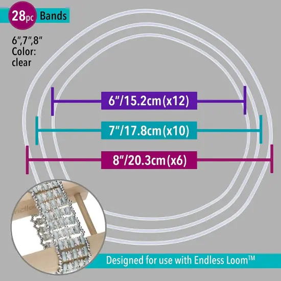 The Beadsmith Deb Moffett-Hall&rsquo;s Endless Loom Bands, Clear Color, 28 Piece Assortment Pack, Use with The Endless Loom {3}