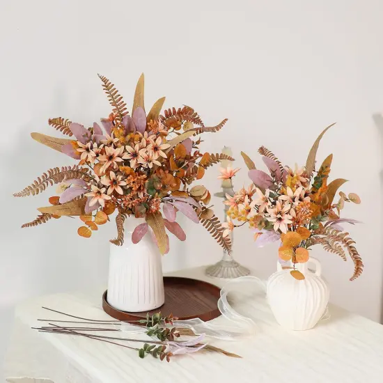75 Pcs Artificial Greenery Stems Fall Decoration (Orange) {3}