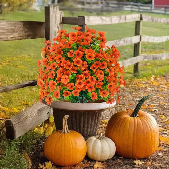 2-Pack 22 Inch Fall Outdoor Artificial Plants with Stake {5}