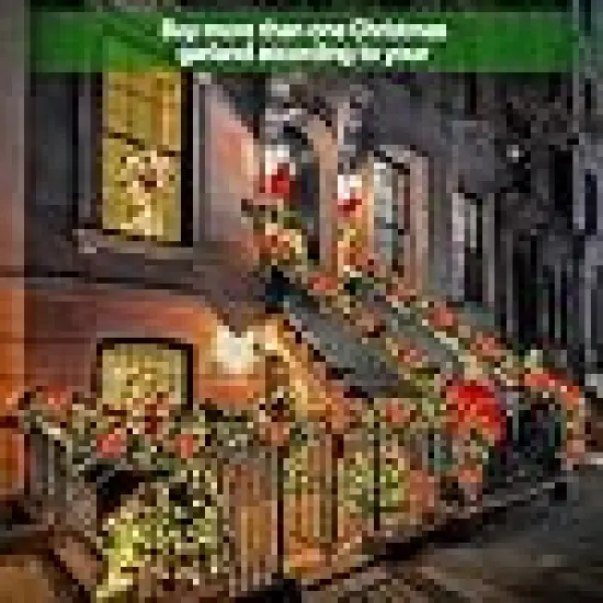 Xmas Garland for Office Fireplace Stairs Table - Indoor Outdoor Holiday Decor {4}