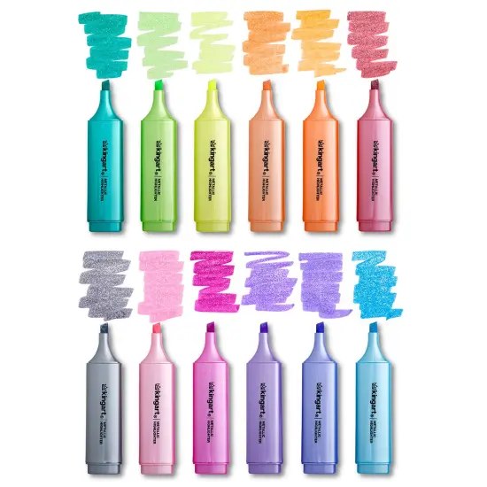 KINGART&reg; Highlighters 12 Metallic Colors {1}