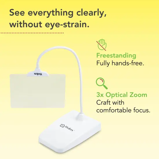ViviLux Optical Grade 6"x4" Freestanding 3X Magnifier for Reading with Flexible Arm for Hands-Free Precision &ndash; Ideal for Hobby Desks & Sewing Stations {4}