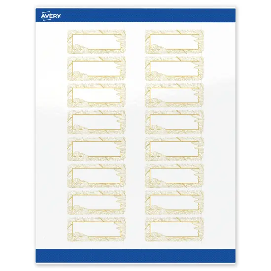Avery Printable Rectangle Address Labels with Sure Feed Technology, Pre-Printed Gold Florals, Glossy White, 1" x 2-5/8", Laser & Inkjet Compatible, 160 Total, Great for Branding, Marketing, and Events {1}