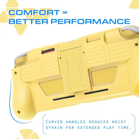 Protective Case for Nintendo Switch Lite 2019, Hard Grip Cover with 2 Game Card Slots Holder, Built in Stand, Shock-Absorption & Anti-Scratch Design, Yellow by Insten {3}