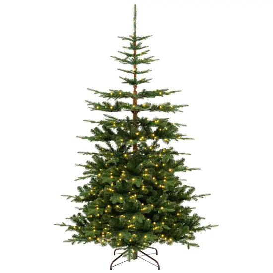 7 Feet Hinged Artificial Pre-lit Christmas Tree with 1303 Branch Tips {4}