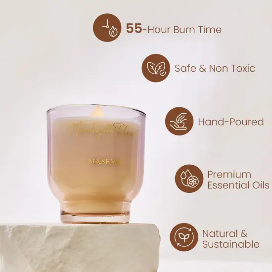 9.88oz Natural Soy Wax Jar Candle with Wooden Wick | Moonlight Tuberose Scent | 55-Hour Burn & Long-Lasting Burn | Candle Gift for Women {2}