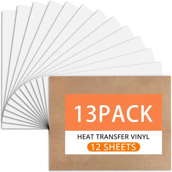 White HTV Heat Transfer Vinyl Bundle: 13 Pack 12" x 10" White Iron on Vinyl {1}