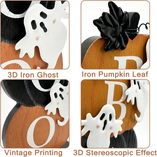 Halloween Decorations Indoor Boo Ghost Pumpkin {3}