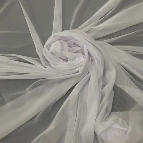 1 Yard White Power Mesh Fabric Sheer Stretch Nylon Spandex For Costumes Lingerie Dresses 60&Prime; Wide {1}