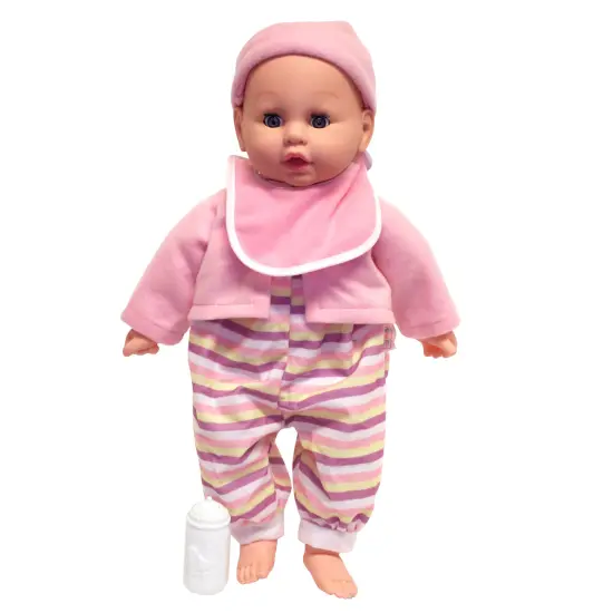 Baby's First: So Big - Striped Pajamas - Pink-Yellow-White, 19" Baby Doll, 3pc Toy Care Accessories, Sleepy Time Eyes, Soft & Cuddly, Toddlers-Kids 2+ {7}