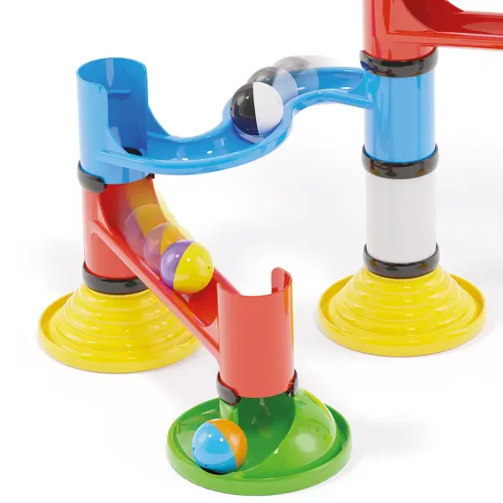 Quercetti: Migoga Junior - Marble Run &ndash; 31pc Stacking & Track Building Toy, Large Colorful Pieces & Rattle Balls, Interactive Play, Toddler-Kids 18mo+ {7}