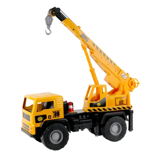 Mighty Wheels: 16" Mighty Mobile Crane - Sounds Construction Toy Vehicle, Realistic Boom, Hook & Transport, Durable Indoor-Outdoor Play, Kids Ages 3+ {4}