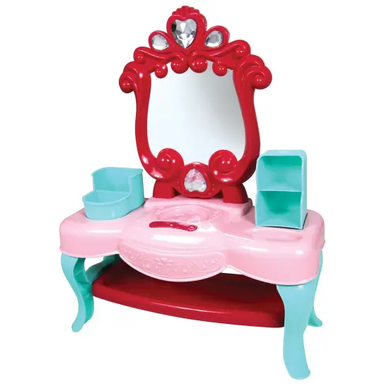 Lissi: Make Up Table Set - 8" Toddler Doll, Brush & Mirror - Blonde Hair - Pink-Red-Blue - Styling Toy Playset, Hair Care Accessories, Kids-Toddler 2+ {3}